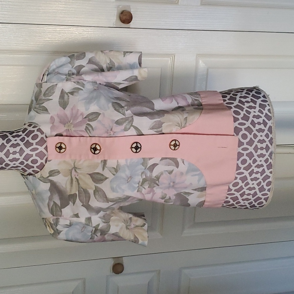 Vintage Lady Carol of New York Petites Women's Button Up Blouse/Blazer Floral